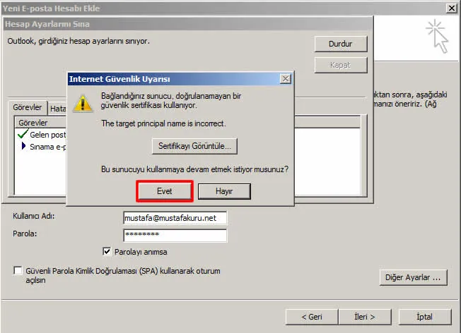 Outlook Sertifika Hatası, yandex mail sertifika hatası Outlook Sertifika Hatası, yandex mail sertifika hatası